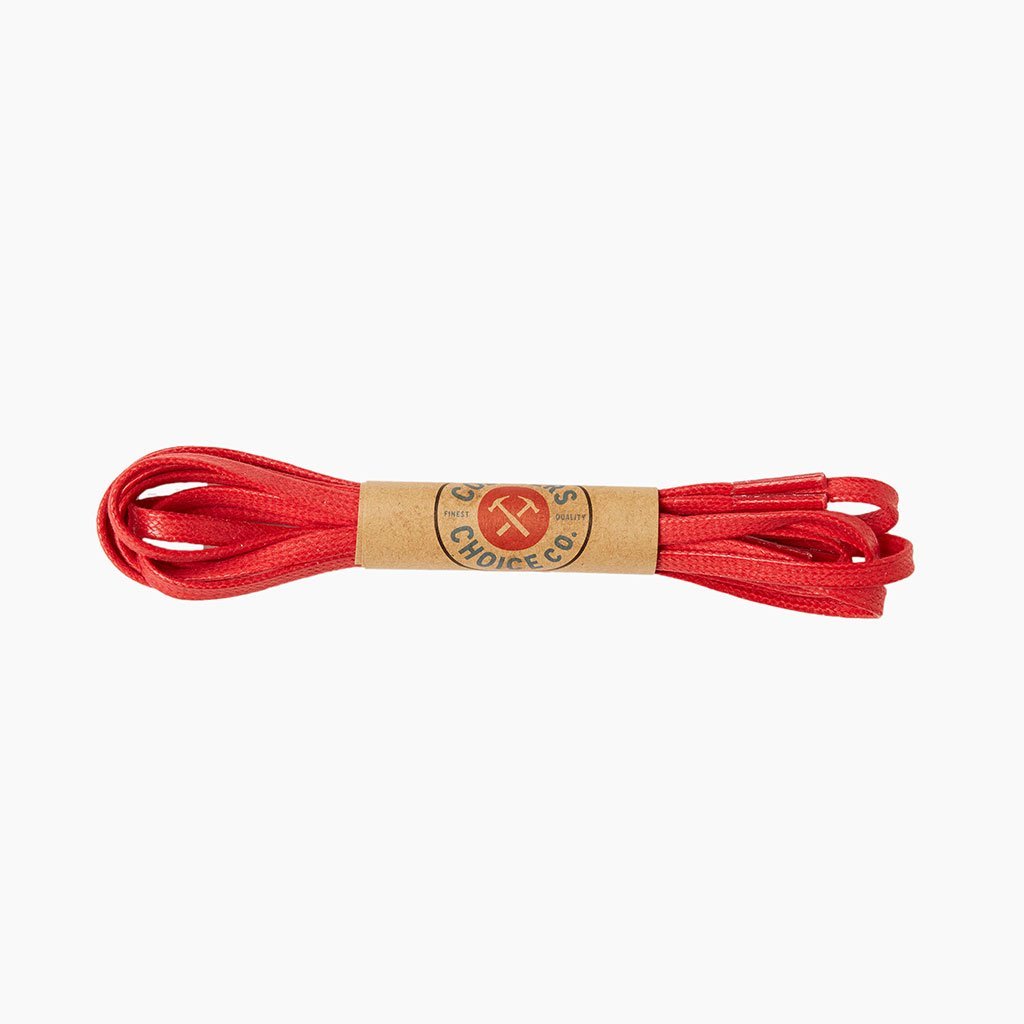 Red Flat Waxed Cotton Shoe Laces Cobbler's Choice1