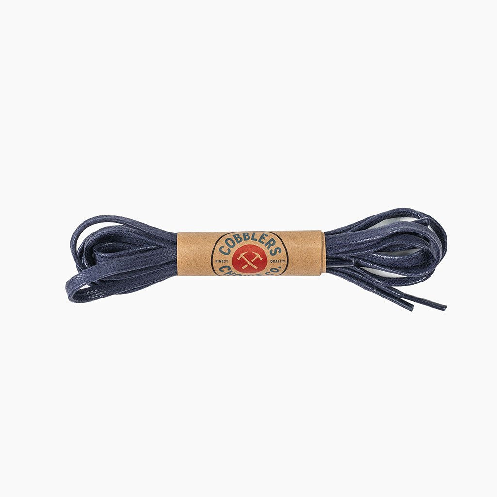 Flat Waxed Cotton Laces | Blue