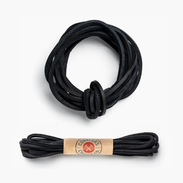 Genuine Leather Shoe Laces in Black Cobbler s Choice Co