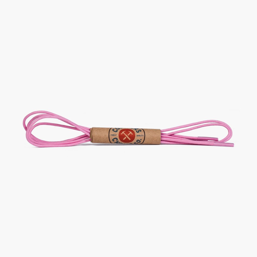 pink dress shoe laces Pink Boot Laces Round Waxed Cotton