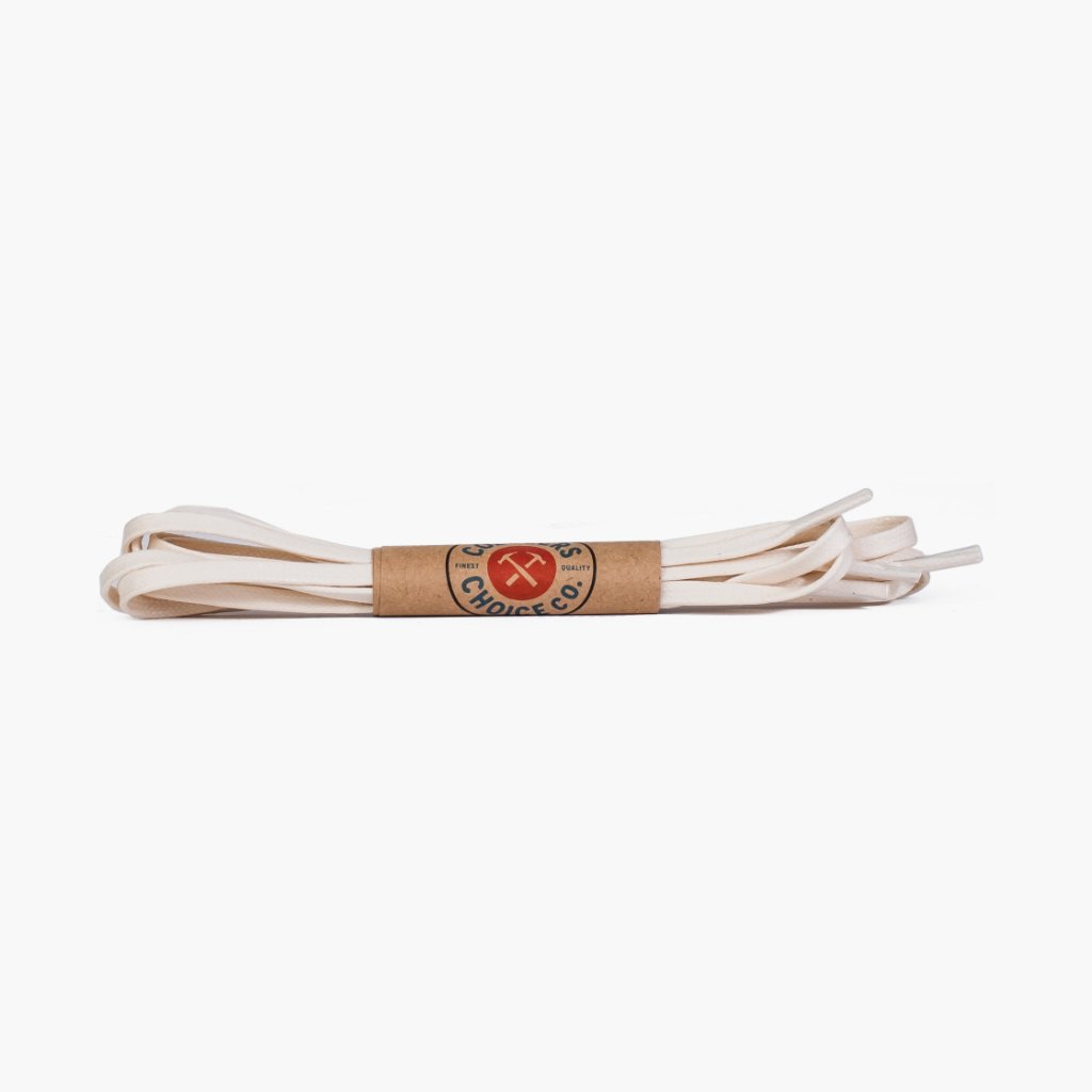 Flat Waxed Cotton Laces | Cream