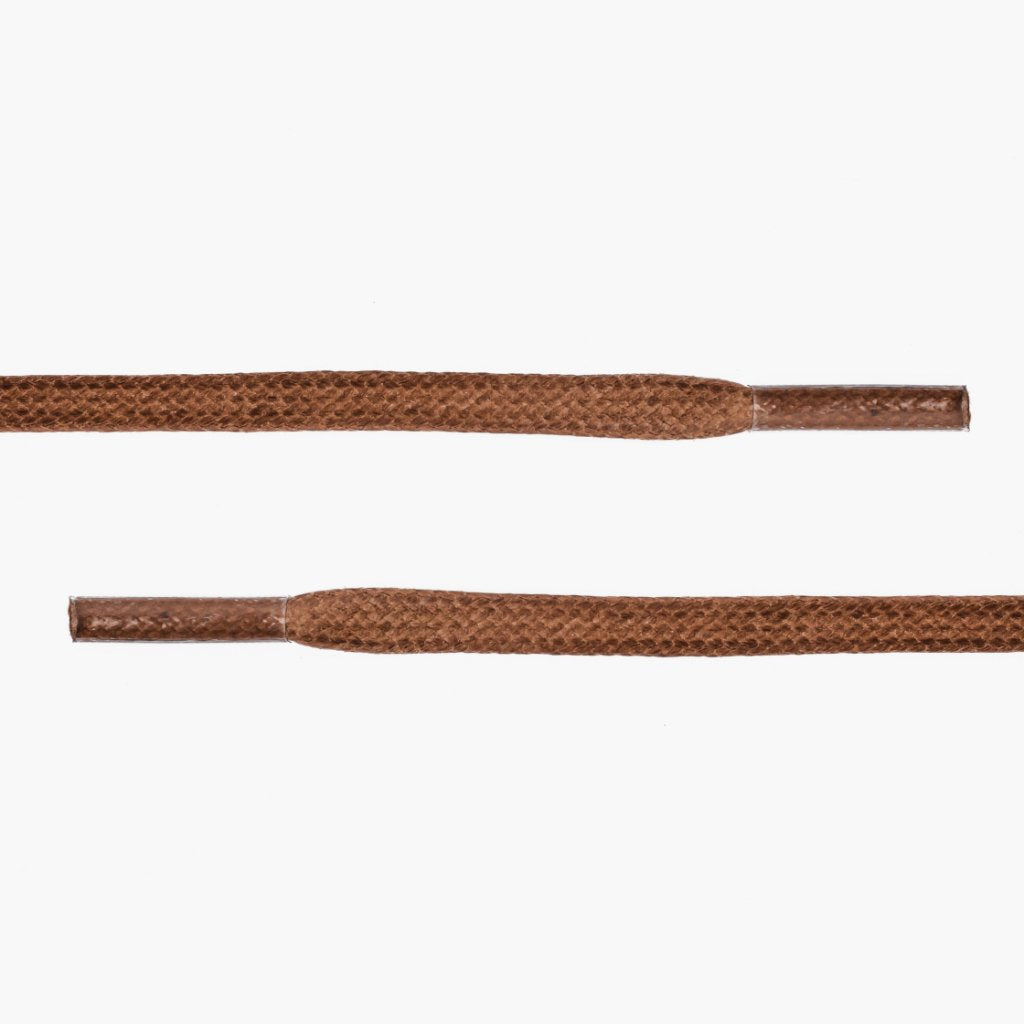 Cardigan Collection Light Brown Waxed Cotton Shoelaces - 30" (Perfect For 4-6 Eyelets) - Allen Edmonds Style
