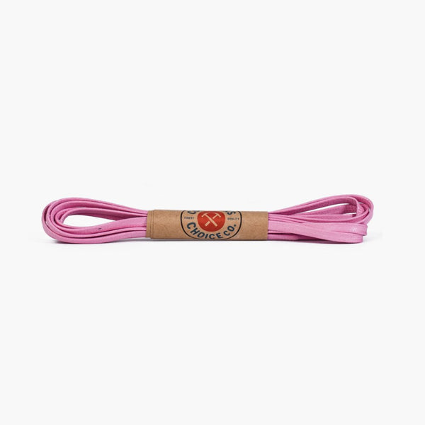 Flat Waxed Cotton Laces | Pink