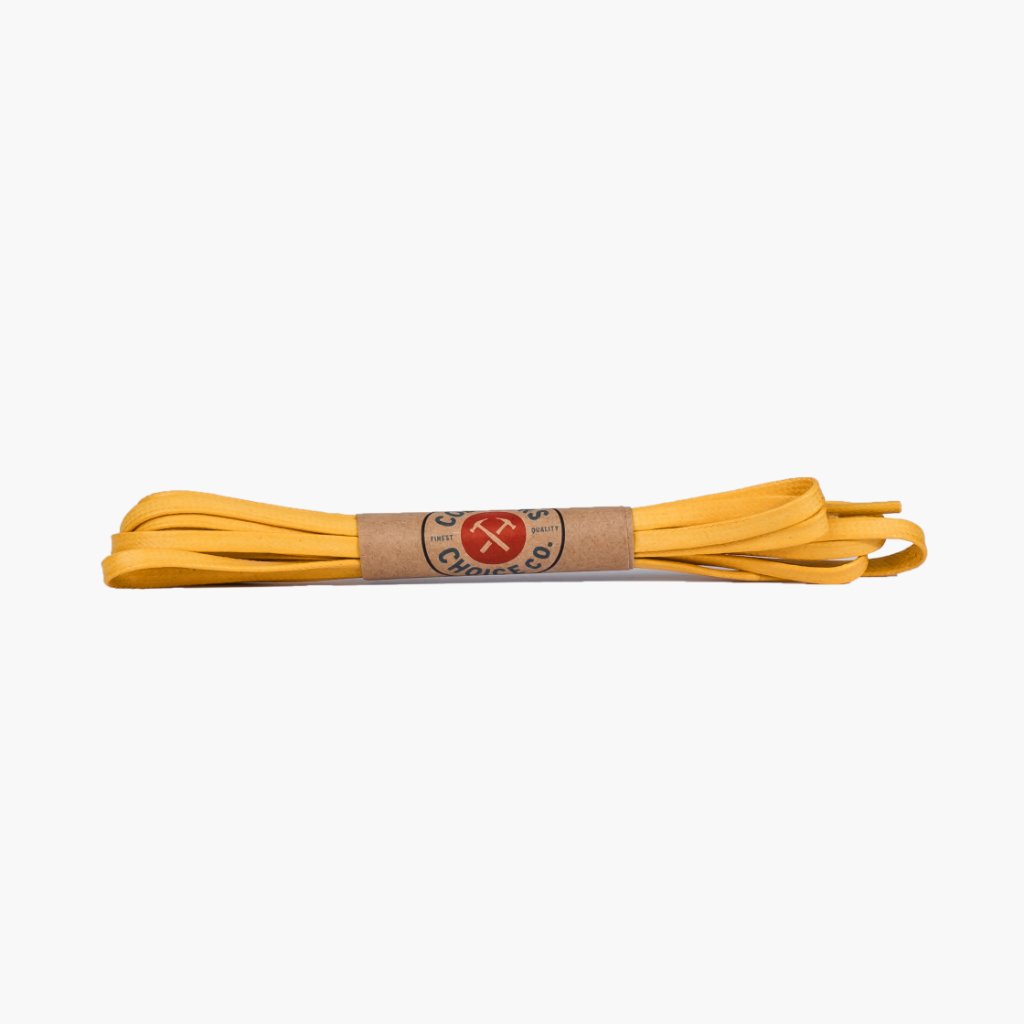 Flat Waxed Cotton Laces | Yellow