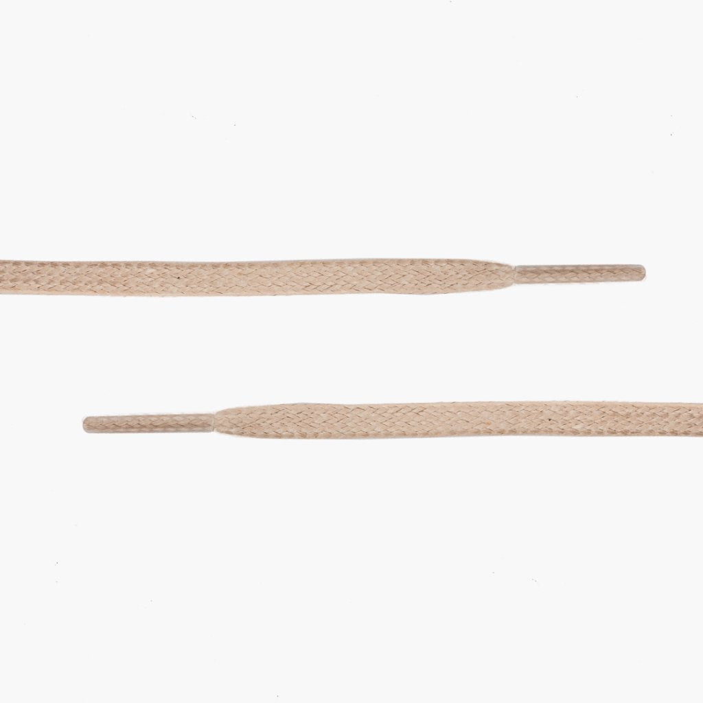 Flat Waxed Cotton Laces | Beige