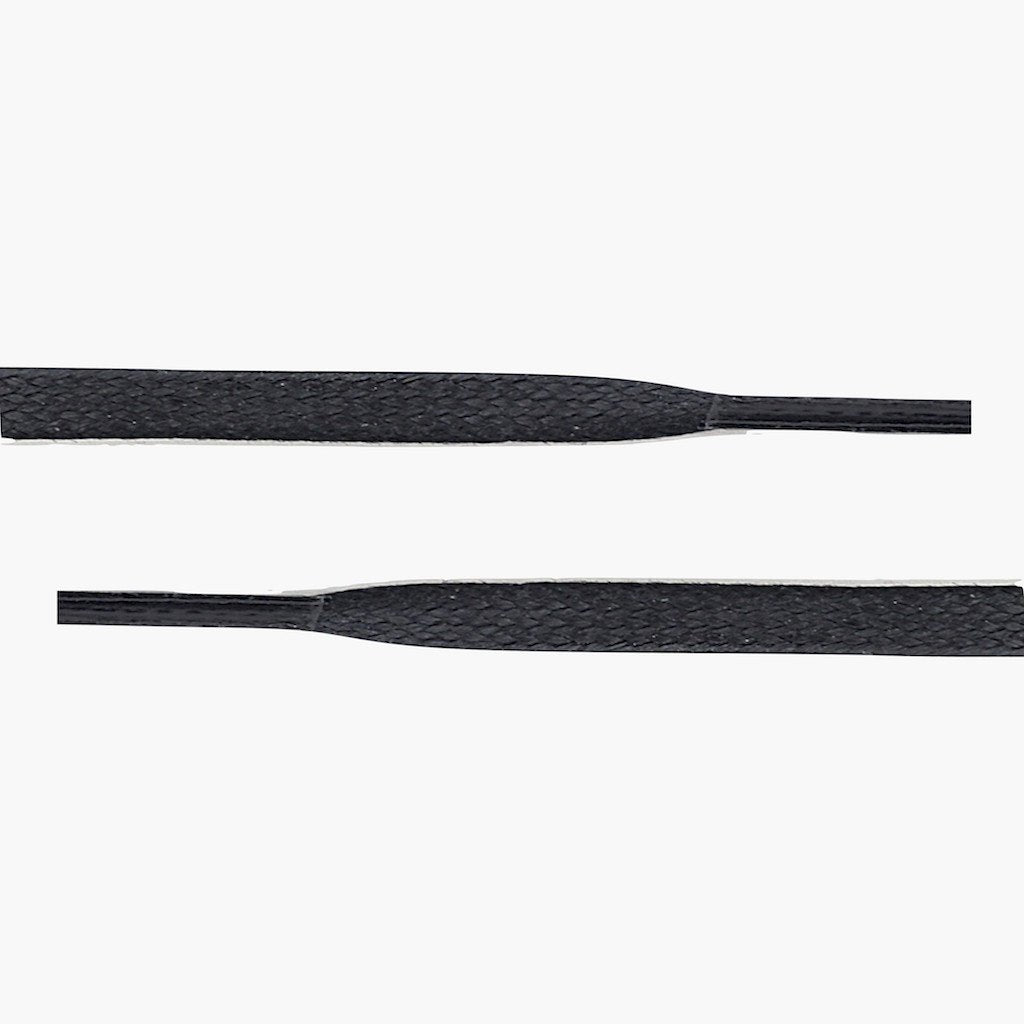 Black Flat Waxed Cotton Shoe Laces Cobbler's Choice