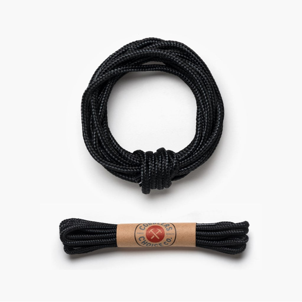 Genuine Leather Shoe Laces in Black - Cobbler's Choice Co.