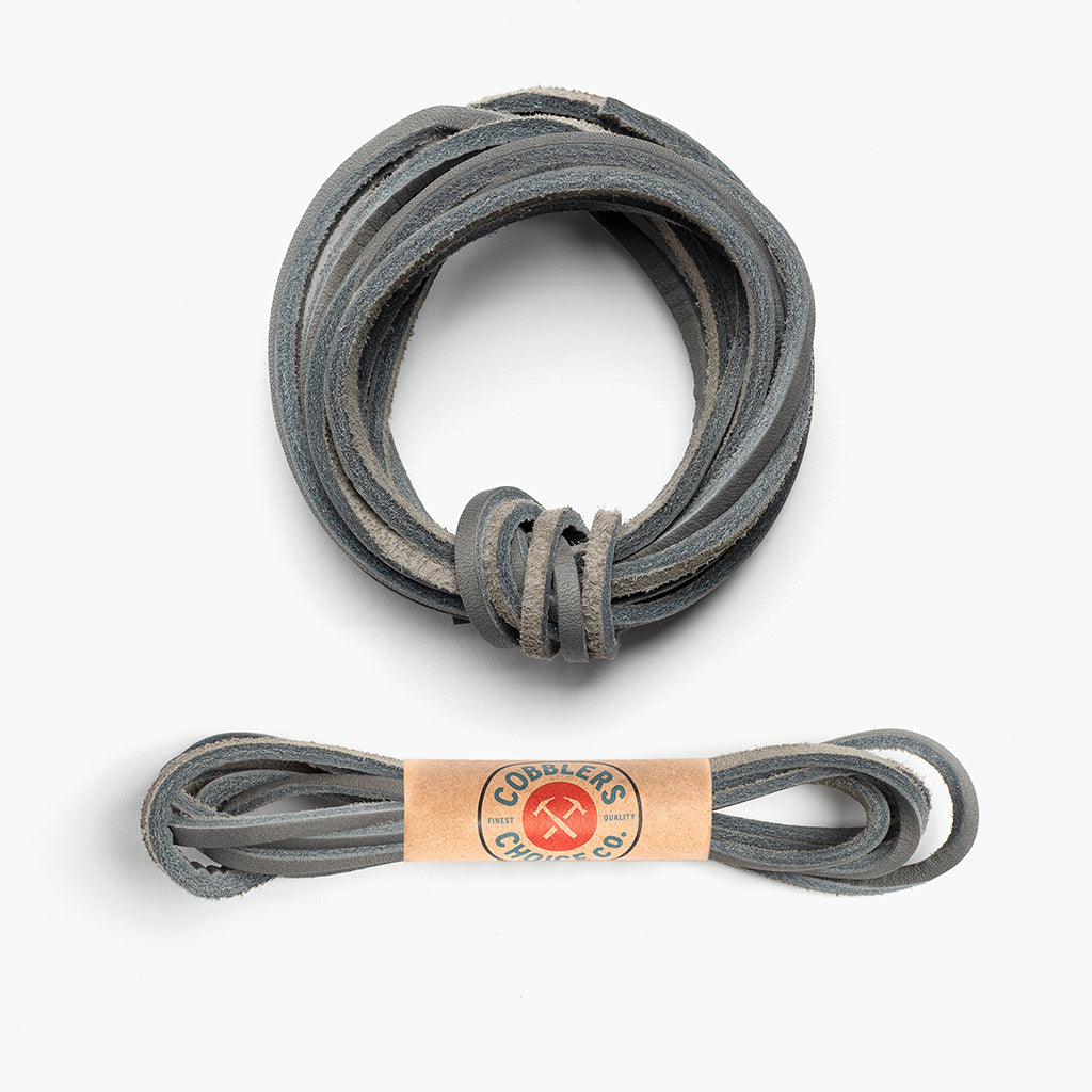 Genuine Leather Shoe Laces in Smoke Grey Cobbler's Choice