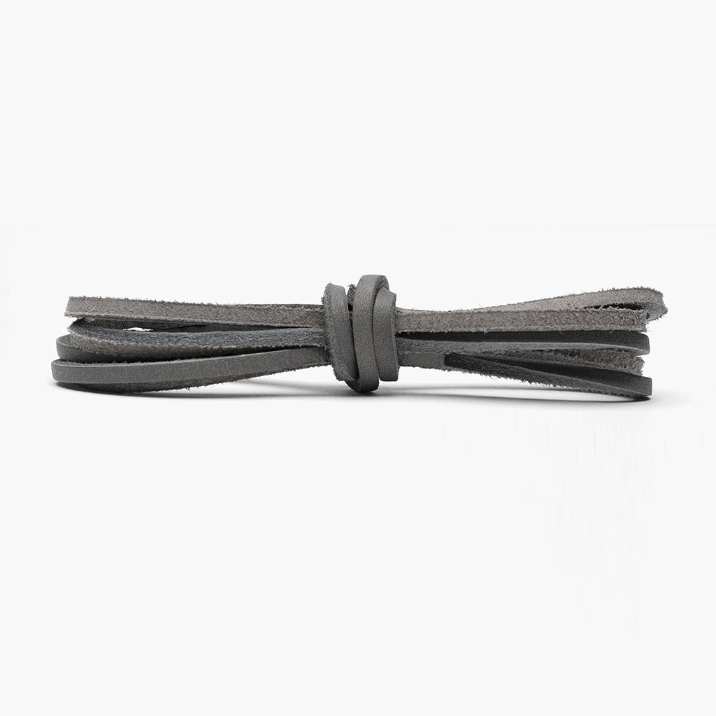 Genuine Leather Shoe Laces in Smoke Grey - Cobbler's Choice Co. Genuine Leather Shoe Laces in Smoke Grey - Cobbler's Choice Co.